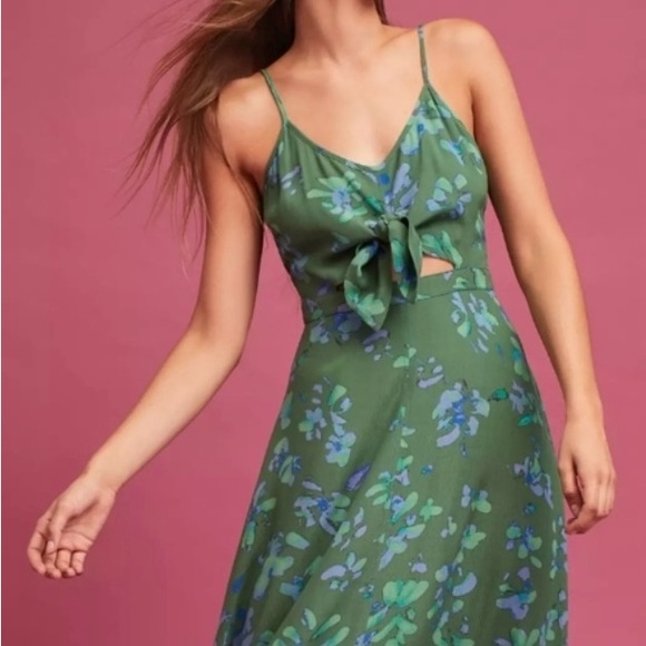Anthropologie Dresses & Skirts - Anthropologie Plenty By Tracy Reese Green Floral Tie-Front Maxi Dress